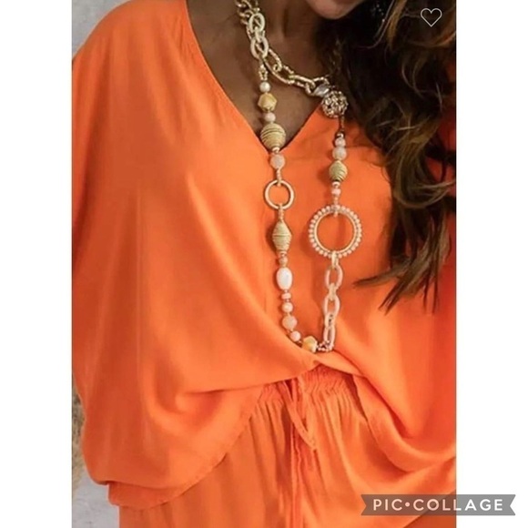 Orange! Beautiful! 2 Piece Pants & Top - Picture 2 of 5
